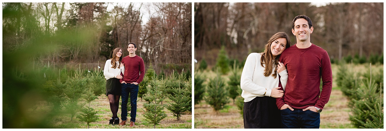 mendham new jersey engagement photography christmas enagegement christmas tree farm christmas tree farm engagement session engagement session ideas engagement session inspo winter engagement session